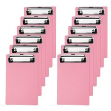 4" x 6" Plastic Clear Hanging Clipboard A6 Transparent Clipboard, Pink,24Pcs