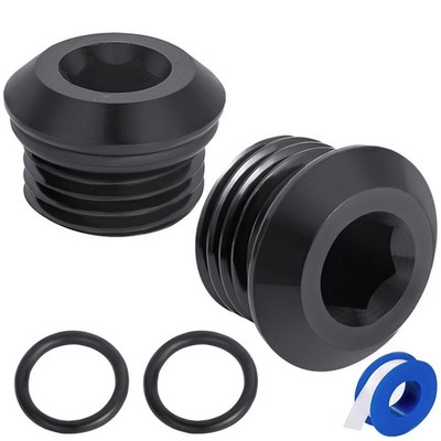 Breezliy 12AN 12 ORB O-Ring Seal Boss Socket Port Plug Block 2PCS 12AN, Black 