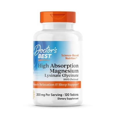 Doctor's Best High Absorption Magnesium 120 Count (Pack of 1), No Color