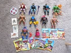 MOTU He-Man figures lot vintage masters of the universe weapons parts comics set