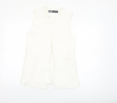 Anzugweste Damen UK Größe S Zara Regular Elfenbein