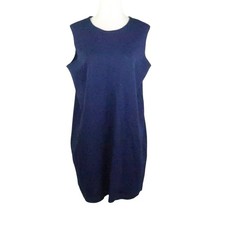 Vintage Lauren Ralph Lauren Navy Blue Knit Mini Tank Dress L