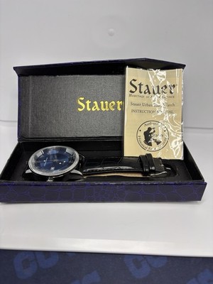 Stauer Urban Blue Men's Dress Watch 28997 Coin-Edge Bezel   Unworn New Old Stock