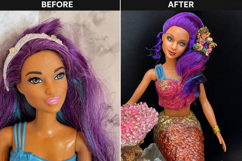 OOAK Barbie Custom Repaint of Rainbow Cove Mermaid by K-Elizabeth
