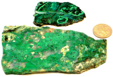 2 Cool Copper Ores-Malachite & Chrysocolla 5 Ounces 1st Picture Wet #3715