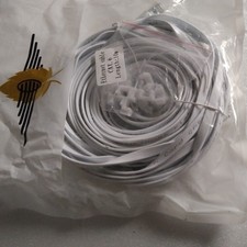 10m FLAT CAT6 Ethernet LAN Patch Cable Low Profile GIGABIT RJ45 WHITE With Clips