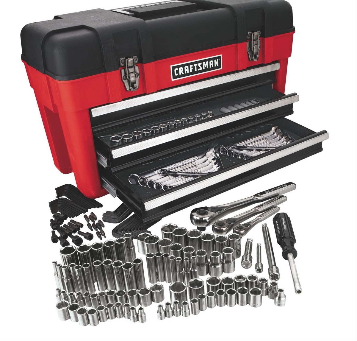 MADE IN USA CRAFTSMAN 182 Piece Mechanics Tool Set With Box Mm SAE