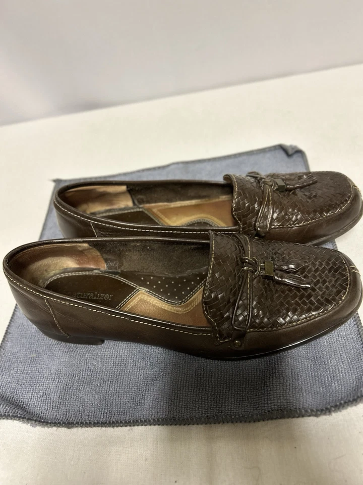 Naturalizer Women’s Brown Leather Penny Loafer Tassel Shoes Size 8M - Image 4 of 4