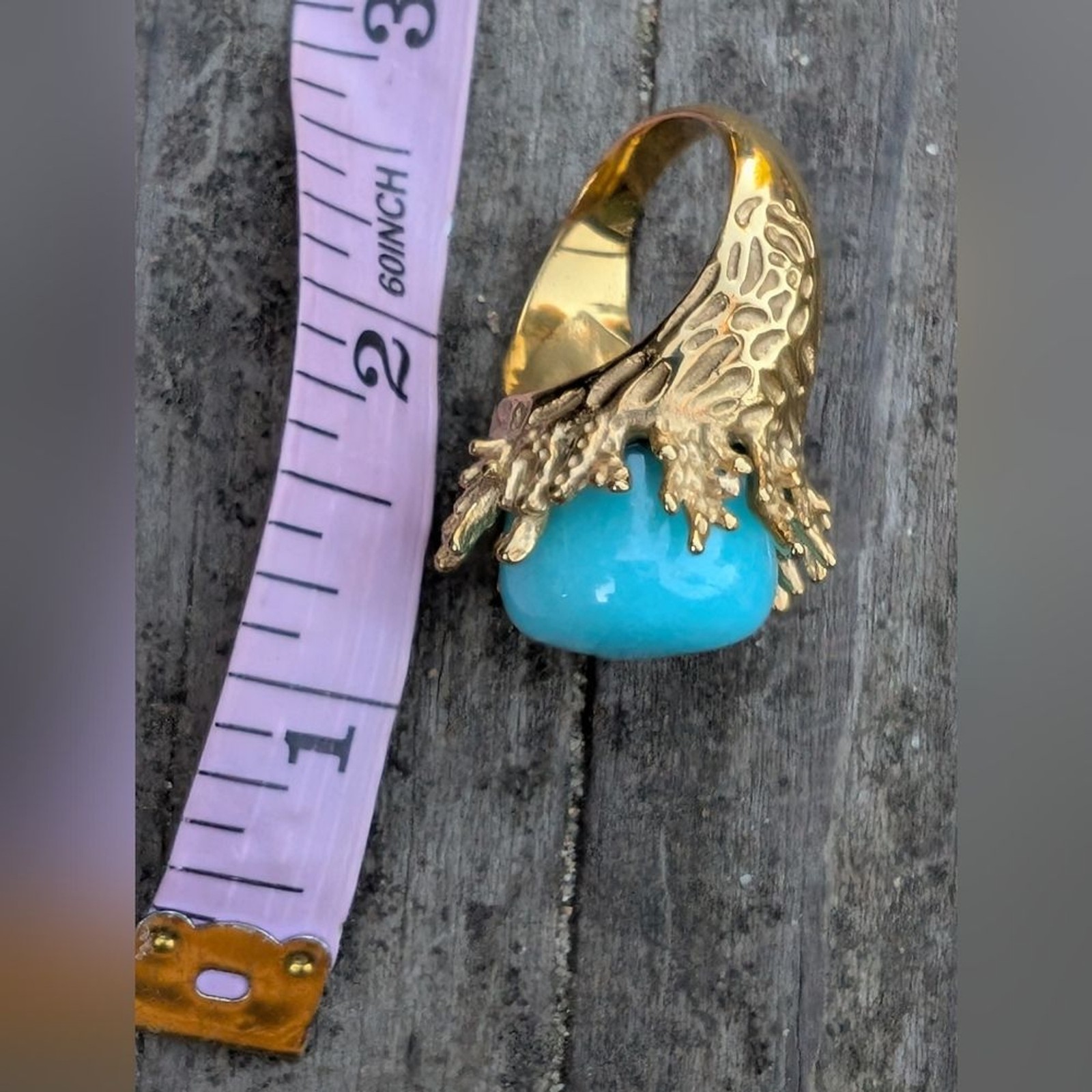 Plunder Gold and Blue  Statement Ring - image 12