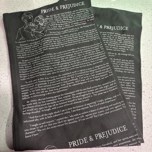 Storiarts Pride and Prejudice Infinity Scarf Book Literary Jane Austen Storyline