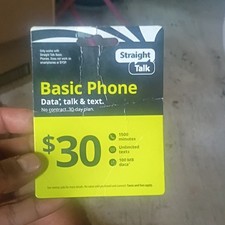 Straight Talk 30 Prepaid Card 1500 Minutes Unlimited Texts 100MB Data