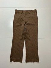 Vintage 70s Mod Groovy Retro Flare Leisure Pattern Print Disco Polyester Pants