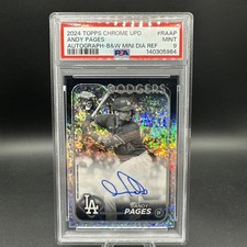 Andy Pages 2024 Topps Chrome Black & White Mini Diamond Auto RC Dodgers PSA 9 