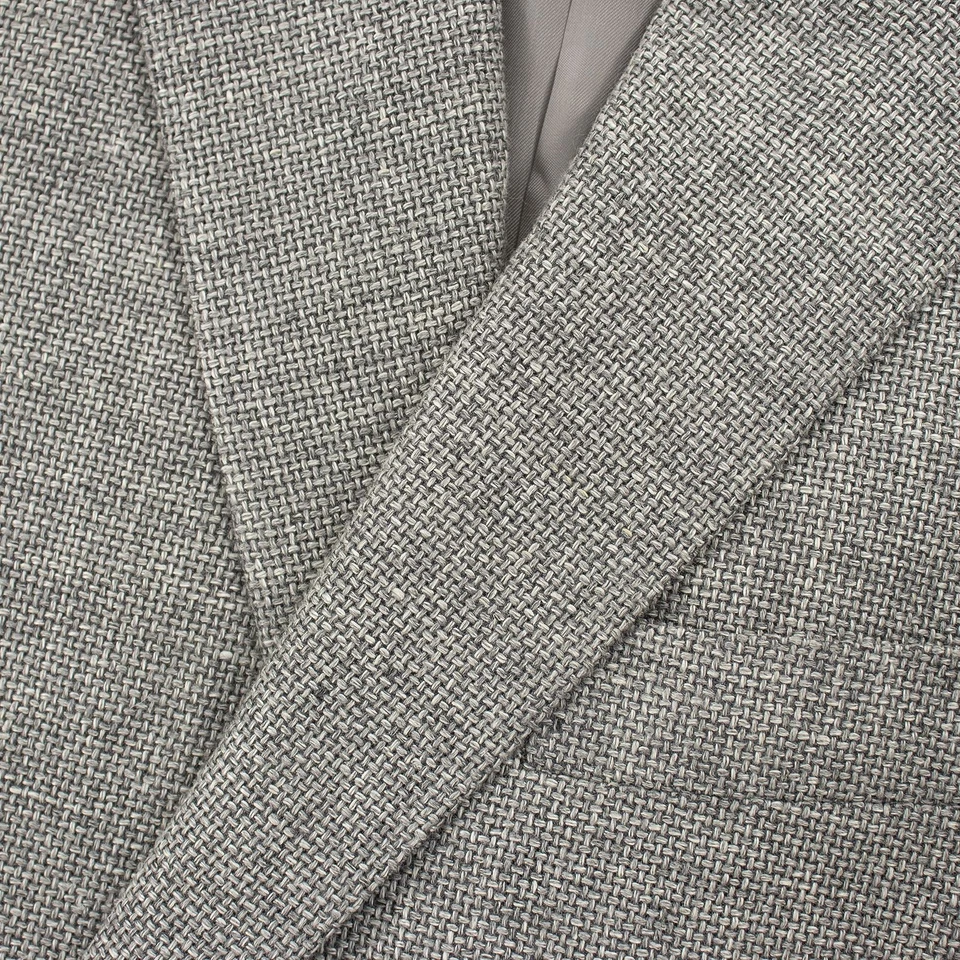 NWT Belvest Grey Wool Linen Hopsack Static Dual Vents 2Btn Jacket 44S - Image 2 of 4