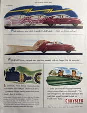 Chrysler Corporation Car Fluid Drive Driving Improvement WWII VTG Print Ad 1945