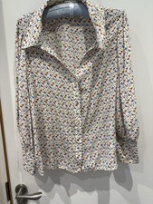 Alice And Olivia Long Sleeved  Gin glass patterned Blouse, size large  