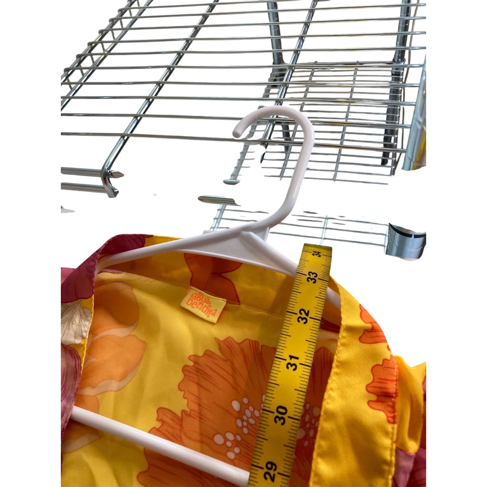 Agua Bendita x Revolve Juana Kimono One Size Fringed Yellow Funky Blooms Boho - Image 3 of 4