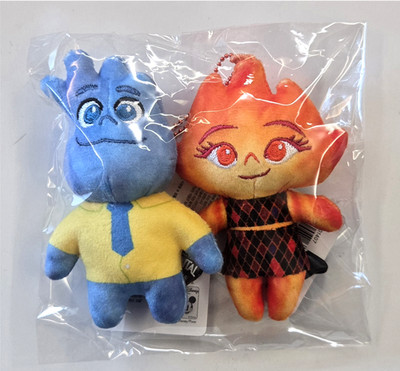 Elemental Disney Pixar WADE & EMBER Plush Doll Keyring  12 cm tall