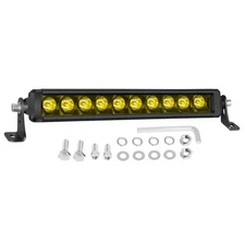 12" Inch Amber Slim LED Light Bar Single Row Spot Flood Offroad Driving ATV 4WD
