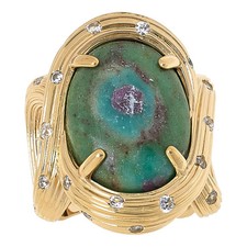 Colleen Lopez Sterling Silver Goldclad Oval R...