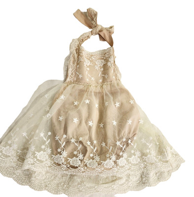 Shein 18 - 24 mos Beige bodysuit with embroidered tulle skirt & bodice
