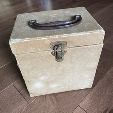 Vintage 45 RPM Vinyl Record Carrying Storage Case Box Brown empty
