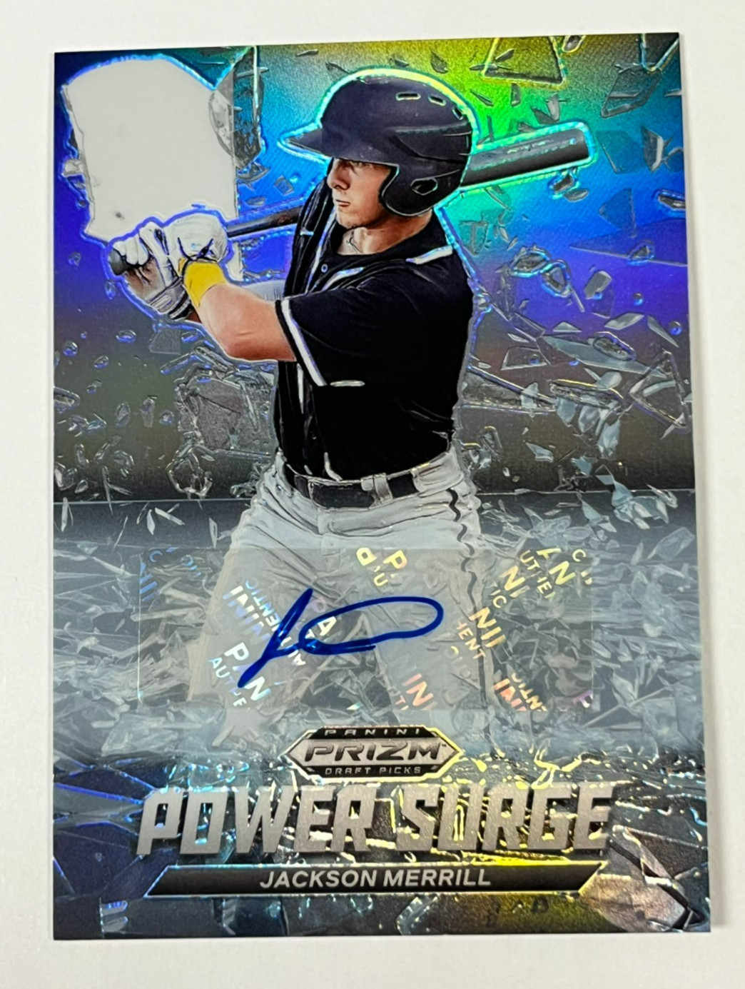 2021 Panini Prizm Draft Picks Power Surge Jackson Merrill Auto Card # PS-JM