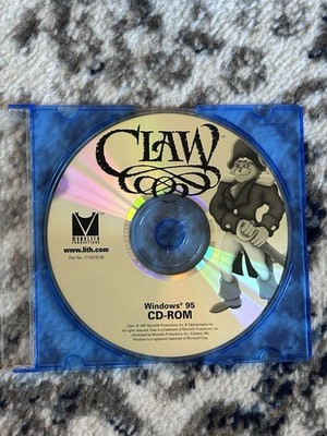 Ultra Rare CLAW PC CD-ROM Captain Claw Windows 95 1997 Monolith