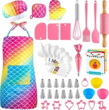 Kids 54-Pc Cooking  Baking Set w/Apron  Hat, Real Utensils, Gift