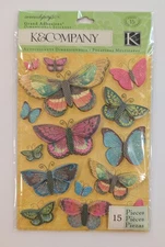 Serendipity Butterfly Butterflies Grand Adhesions Scrapbook Stickers K&Company