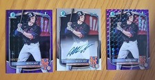 2025 Bowman Chrome Mitch Voit Lot of 3: 1st On Card Autograph & 2 Purple Geo 250