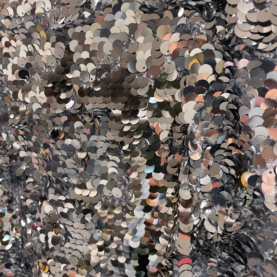 Falda midi de lentejuelas plateadas J.Crew para mujer talla 2 estilo G9687 totalmente forrada Foto 2 de 4