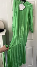 SELECTED FEMME “Christelle” Long Green Shirt Dress Size 38 12 Generous NWT £100