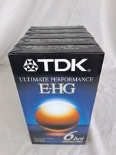 Lot of 5 TDK EHG Ultimate Performance 6hrs T-120 Blank VHS VCR Tapes New Sealed