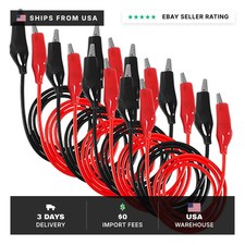 8pcs Alligator Clips Electrical 1M Insulated Test Leads with Alligator Clips Sta