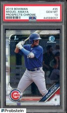 #9 2019 Bowman Chrome #35 Miguel Amaya Chicago Cubs RC Rookie PSA 10 GEM MINT