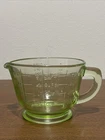 Uranium Hazel Atlas Green Depression Glass Measuring Cup Pint 2 Cups Vintage