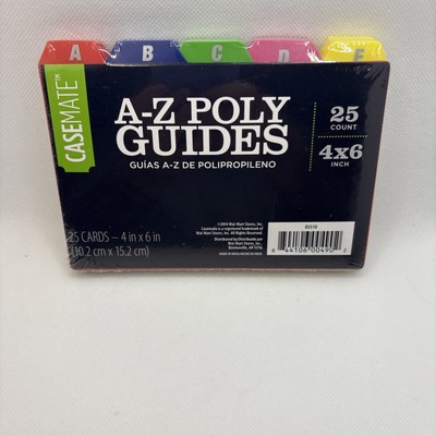 NEW & SEALED ~ 25 A-Z 4''X6'' POLY GUIDES ~ MULTICOLOR