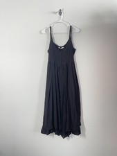 Christy Dawn Maxi Dress Womens XL Black Sleeveless Waist Tie Minimalist Casual