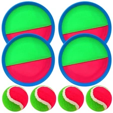 ECJWEI Toss and Catch Ball Set, Paddle Catch Ball and Toss Game for Kids, Gre...