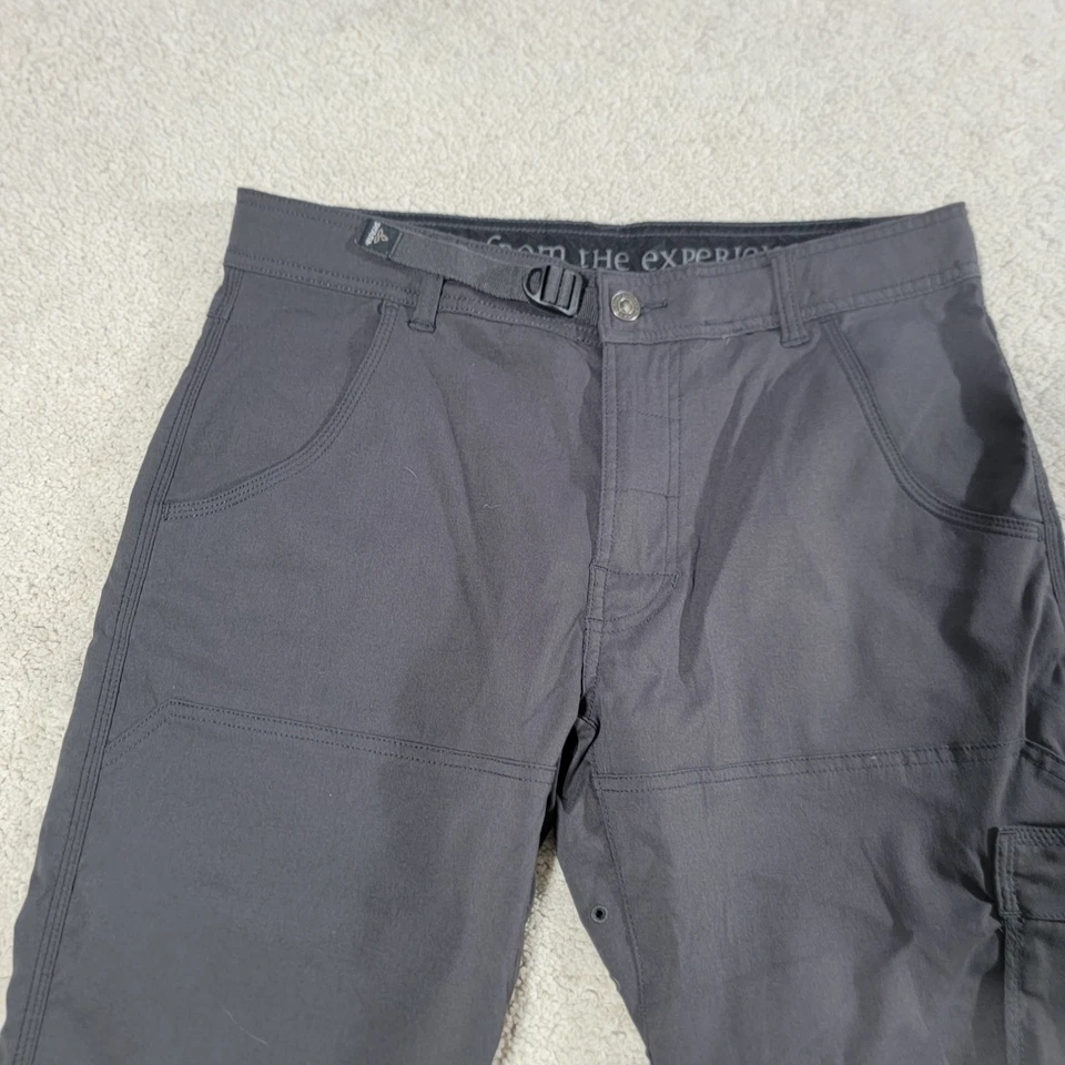 Pantalones Prana Para Hombre Sx30 Gris Zion Cinturón Elastizados Senderismo Ventilados Rectos  Foto 3 de 4