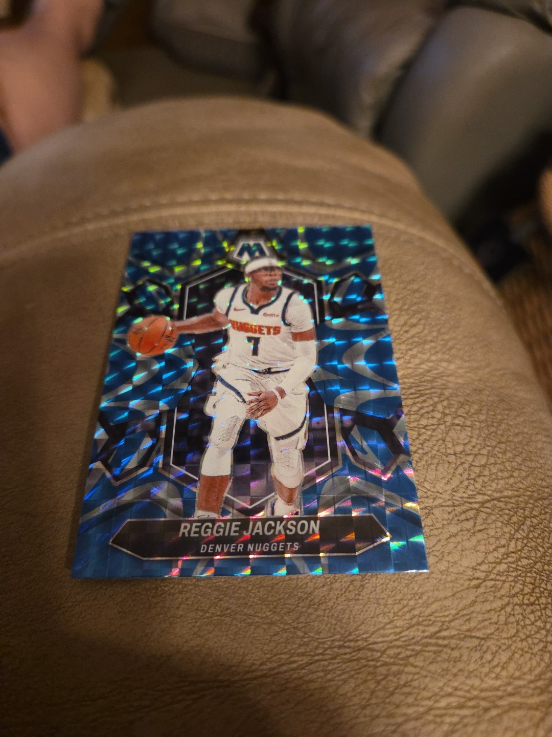 2023-24 Panini Mosaic #164 Reggie Jackson Reactive Blue