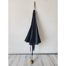 Unique vintage black parasail sun umbrella Halloween prop costume decor