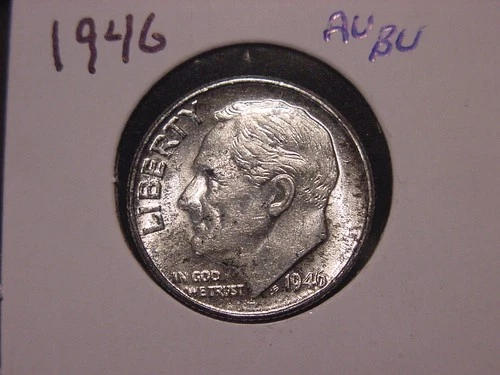 1946 ROOSEVELT DIME AU BU NICE ORIGINAL COIN FREE SHIPPING