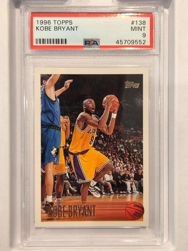 KOBE BRYANT 1996 TOPPS ROOKIE RC #138 PSA 9 MINT! LAKERS NBA MVP HOF! #45709552