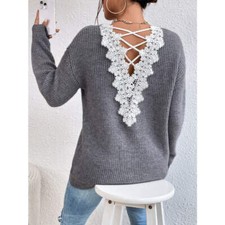 Crisscross V-Neck Long Sleeve Sweater