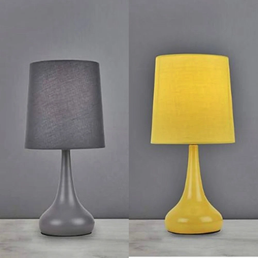 MND Lovely Warm Glow Rimini Touch Sleek Matte Base Lamp Tapered Shaped Lampshade