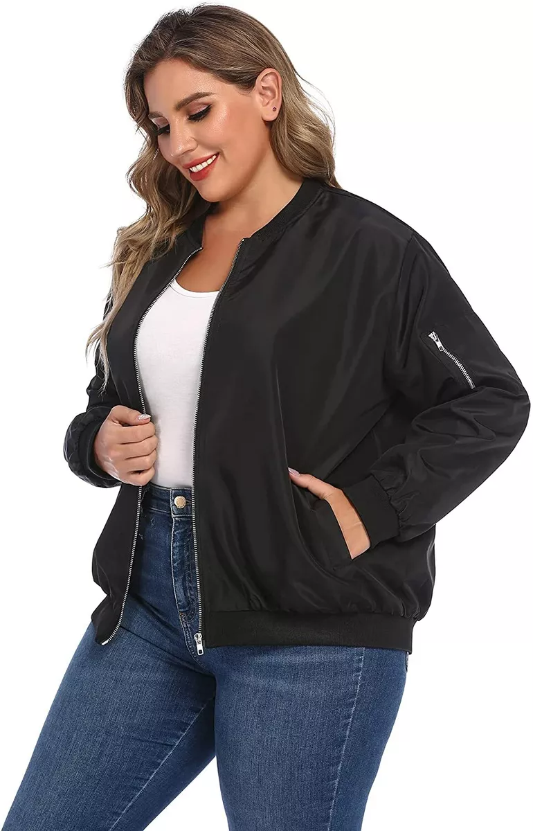 IN'VOLAND Womens Jacket Plus Size Bomber Jackets Lightweight with Pockets  Zip Up Quilted Casual Coat Outwear at  Women's Coats Shop