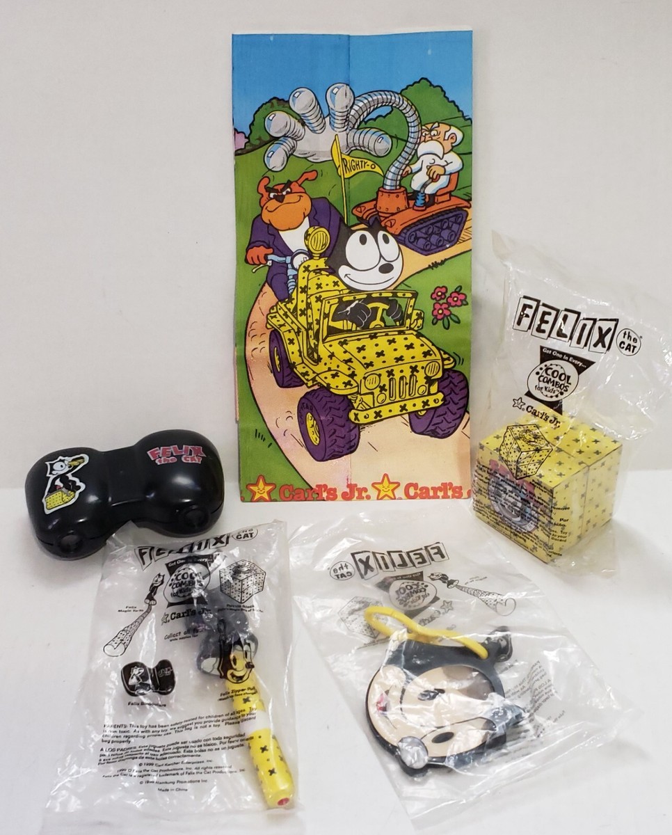 1999 Carl's Jr Felix the Cat Set of 4 with bag | eBay