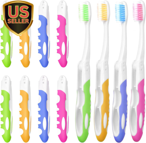 Travel Toothbrush Bulk, Folding Toothbrush with Toothbrush Box,Soft Potable T...
